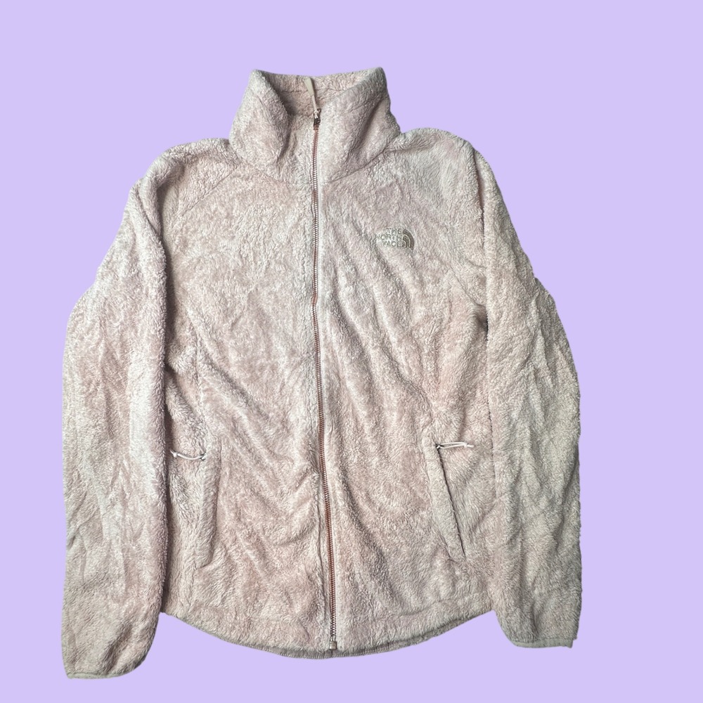 The North Face Fleece Jacket Womens XS Pink Osito Full Zip Soft High Pile Flaw
